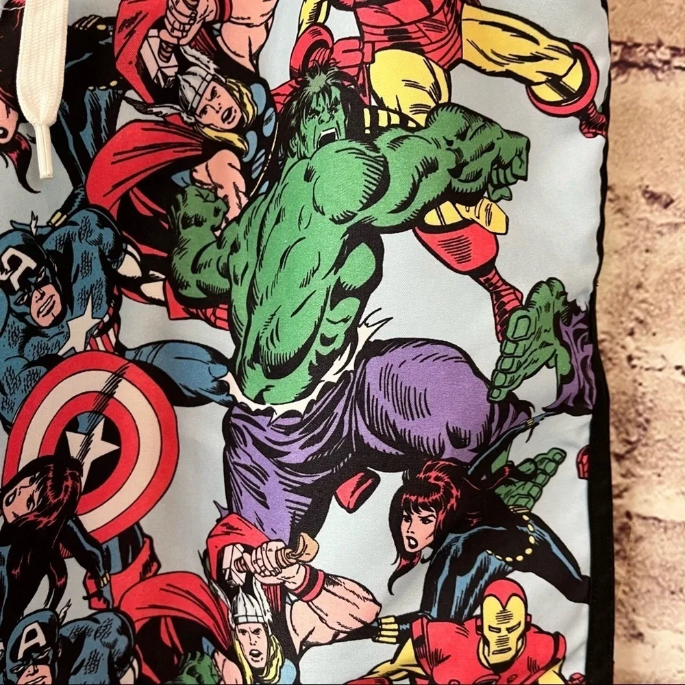 Marvel Iron Man Captain America Hulk Comic Swim Trunks